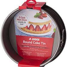 Judge 9" Round Springform Cake Tin, 3-coat non-stick, heavy-duty steel, dishwasher safe, available at Keans Claremorris.