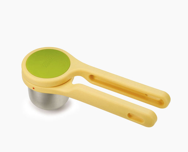 Joseph Joseph Helix Citrus Press with twisting action, stainless steel, easy-clean, dishwasher safe – available at Keans