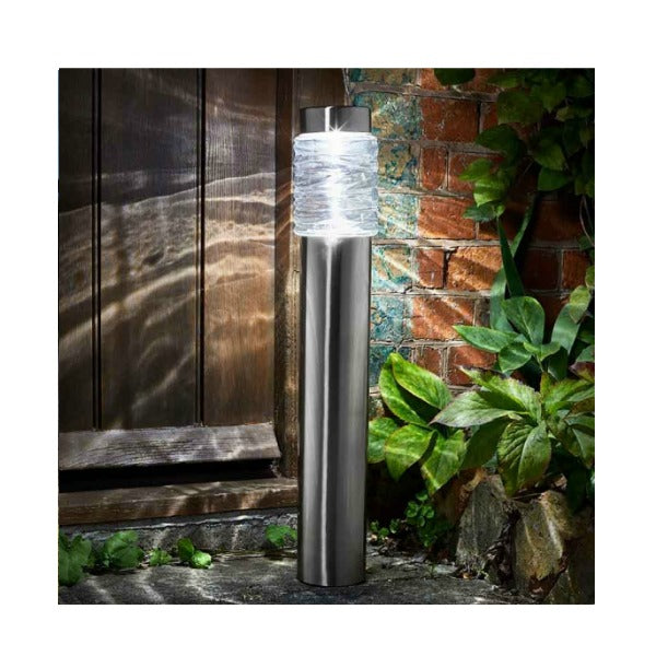 JUMBO Wave Bollard Solar Light 20 Lumens, Stainless Steel, Large Glass, 57cm, Heavy Duty - Keans Claremorris