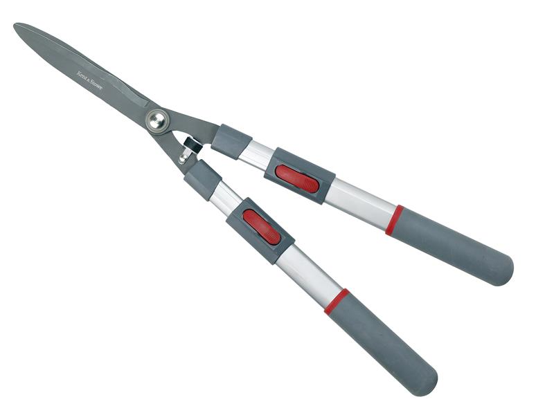 Kent & Stowe Telescopic Hedge Shears with extendable 84cm handles and non-stick carbon steel blades – Keans Claremorris.