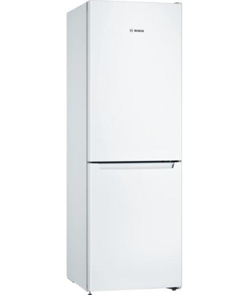 Bosch Serie 2 white fridge-freezer with NoFrost bottom freezer, MultiBox drawer, LED lighting – available at Keans