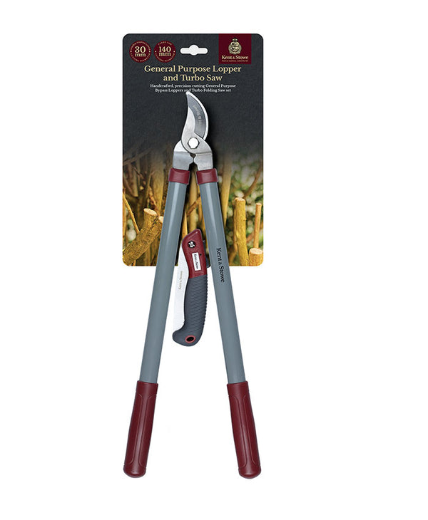 K&S General bypass lopper and turbo saw with carbon steel blades for pruning, durable, 5-year guarantee - Keans Claremorris