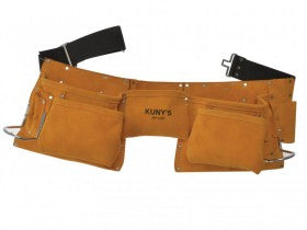 Kunys AP1200 Carpenters Apron with 12 pockets, heavy-duty suede leather, nylon belt, fits 29-46in waist – Keans Claremorris