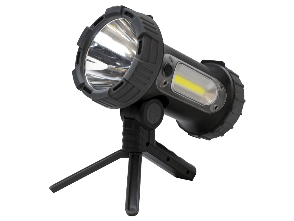 Elite rechargeable LED lantern spotlight with 300 lumens, tripod stand, powerbank, IP67 waterproof - Keans Claremorris