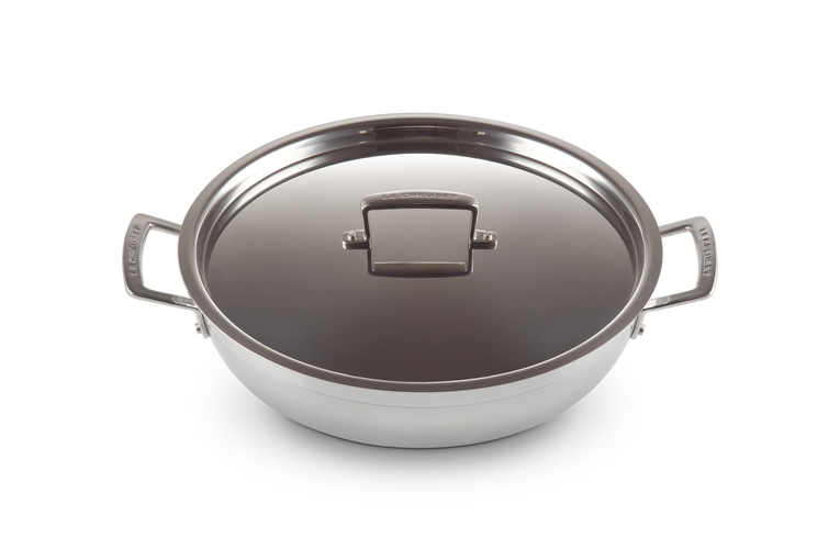 Le Creuset 3-ply Stainless Steel Non-Stick Shallow Casserole 30cm 4.8l with Lid