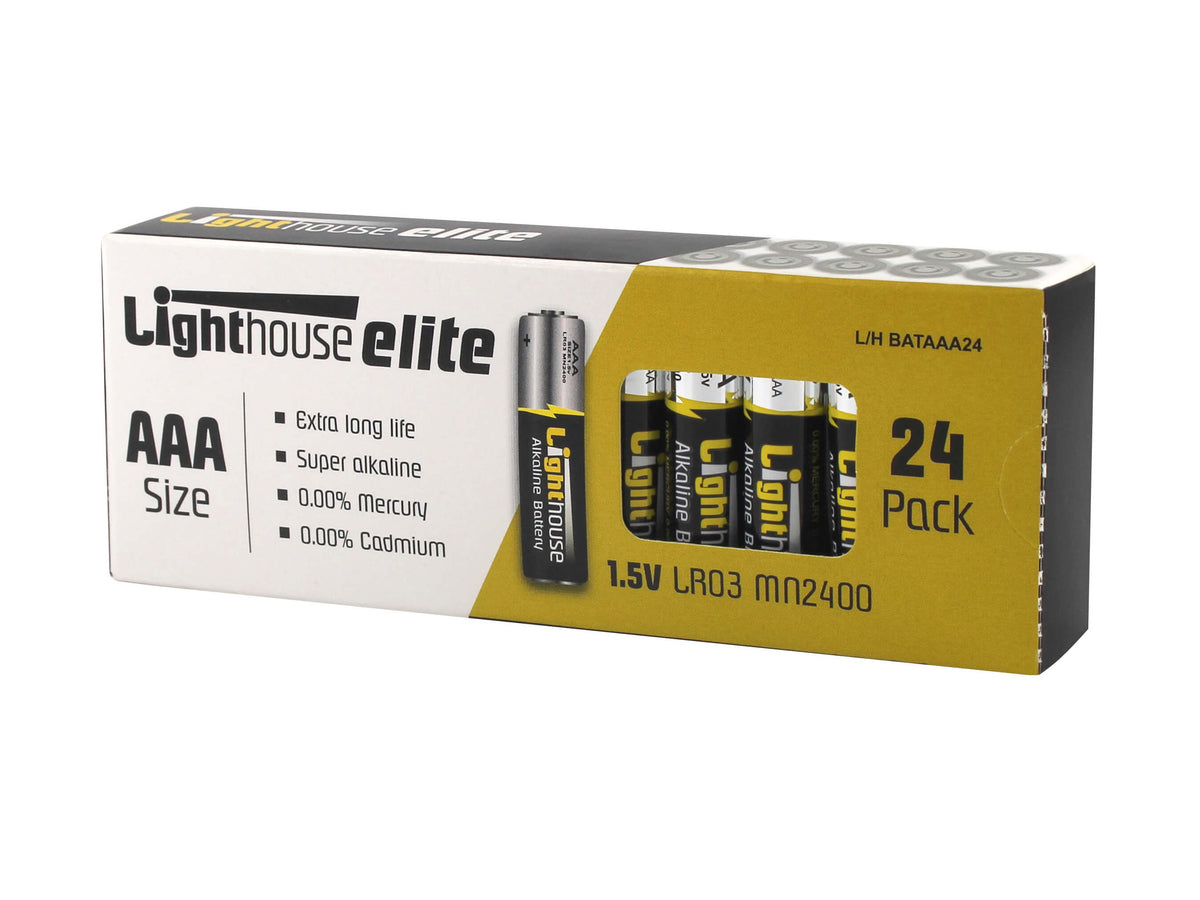Lighthouse AAA LR03 Alkaline Batteries Pack of 24, 1120mAh, long-lasting, leak-resistant power – Keans Claremorris