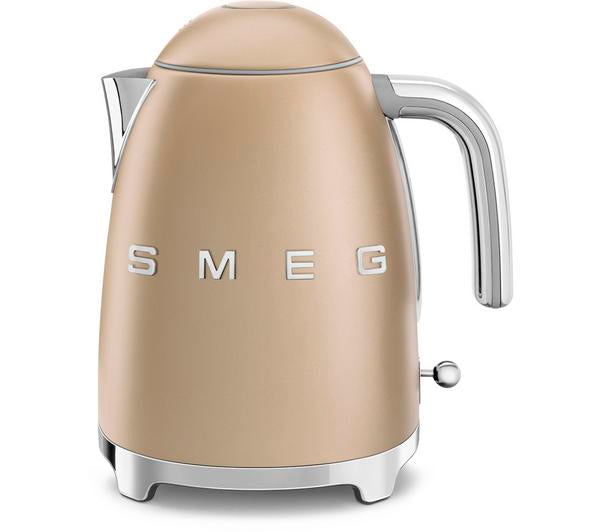 SMEG Matt Champagne 50s Style Kettle, 1.7L capacity, 3000W, anti-limescale filter, 360° base – Keans Claremorris