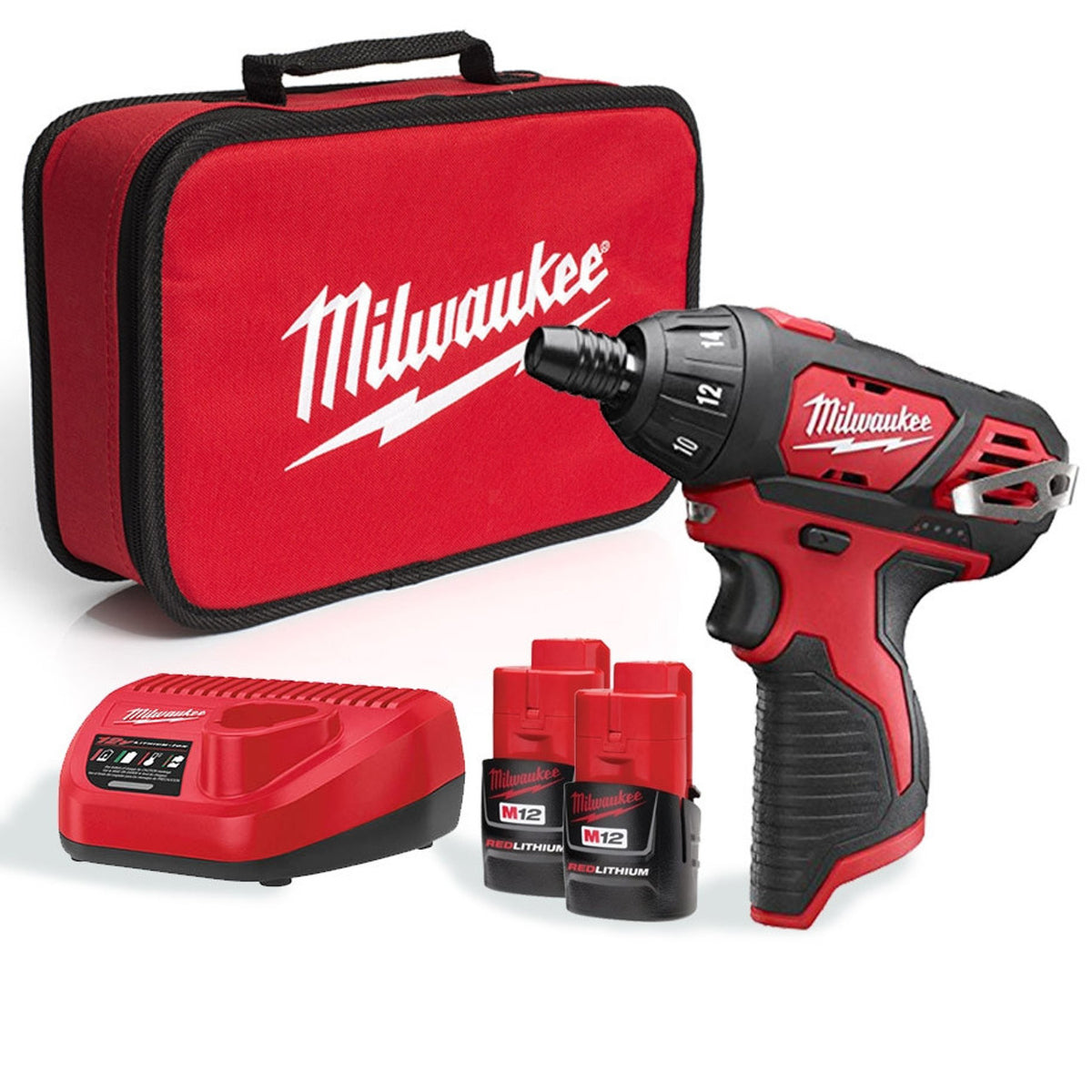Milwaukee M12 Sub Compact Screwdriver Kit with 2 batteries, charger, LED light, 20Nm torque – Keans Claremorris