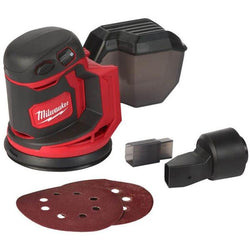 Milwaukee M18 125mm Orbital Sander Bare Unit with variable speed, dust extraction, and vacuum adaptor – Keans Claremorris