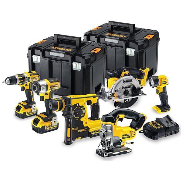 DeWALT DCK699M3T 18V 6-piece cordless power tool kit with 3x4.0Ah batteries, multi-voltage charger, and toolboxes - Keans