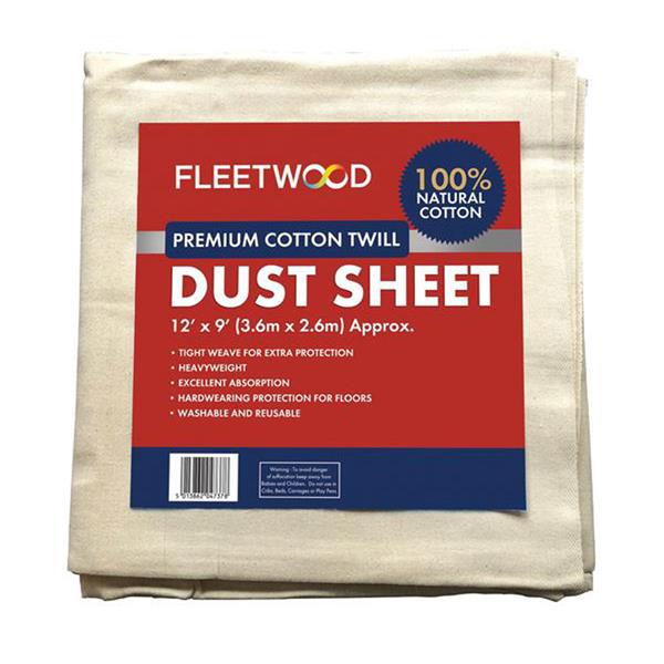 Fleetwood Premier Cotton Dust Sheet 12 X 9Ft