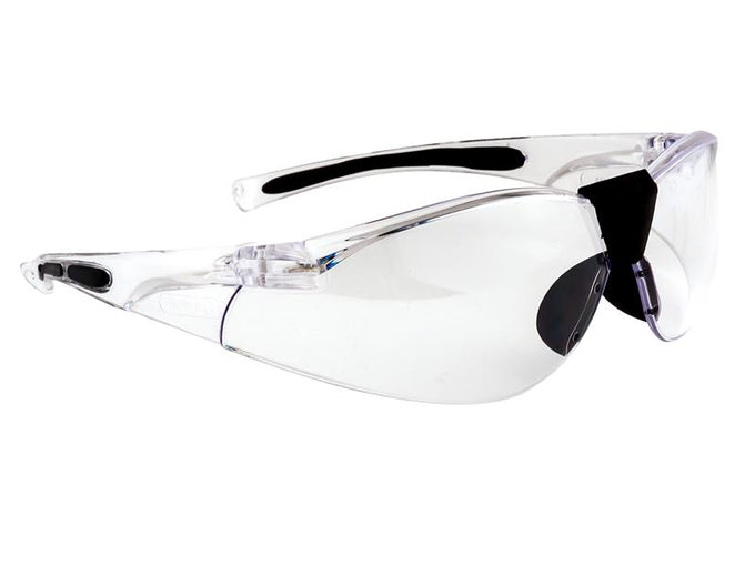 Portwest PW39 Clear Lucent Spectacles with anti-scratch, curved lens, side protection, lightweight comfort – Keans