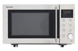 Sharp R28STM 23L stainless steel microwave with 5 power levels, touch control, auto defrost – available at Keans Claremorris.
