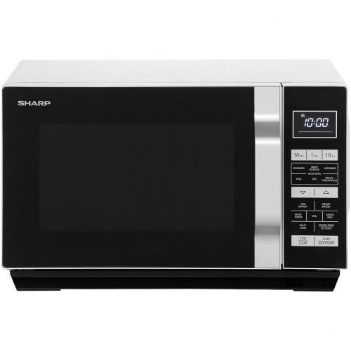 Sharp 23L Silver Flatbed Microwave 900W, Touch Control, Child Lock, Defrost, 5 Power Levels – Keans Claremorris