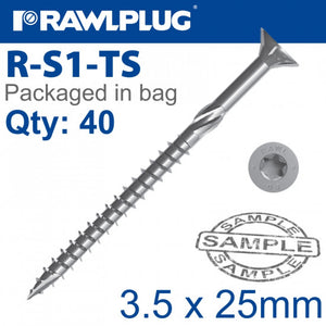 R-TS Hardened chipboard screw TX 3.5 x 25mm zinc plated