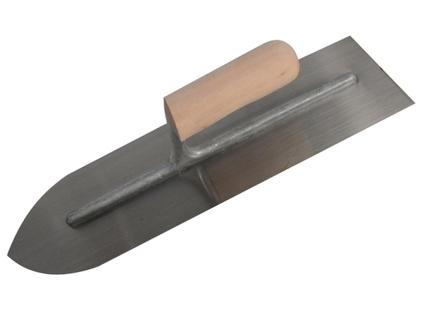 R.S.T RST201 16in steel blade flooring trowel with banana wooden handle, 10 rivet fixings – Keans Claremorris