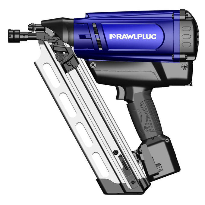 Rawlplug WW90CH cordless framing nailer with no-mark nose, depth adjustment, 60 nail capacity – available at Keans