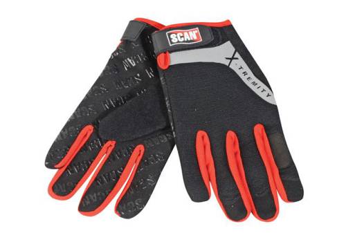 Scan Work Gloves Large Size 9 with touchscreen, silicone grip, adjustable wrist strap – Keans Claremorris