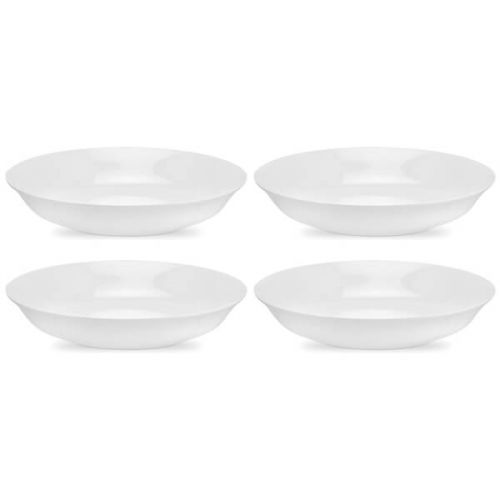 Set of 4 Royal Worcester Serendipity 21.5cm white bone china pasta bowls, microwave and dishwasher safe - Keans Claremorris