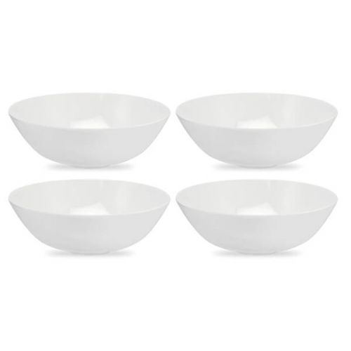 Set of 4 Royal Worcester Serendipity 18.5cm deep white bone china bowls, microwave and dishwasher safe – Keans Claremorris