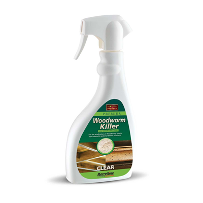 Barrettine Woodworm Killer 500ml kills woodworm, larvae, and eggs in timber, furniture, and flooring – Keans Claremorris.