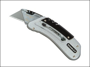 Stanley Sliding Pocket Knife with all-metal build, one-handed blade slider, safety lock, and metal belt clip - Keans