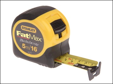 Stanley Fatmax 5m/16" Tape Measure with Mylar coated blade, rubber grip, Tru-zero hook – Keans Claremorris