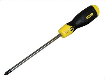 Stanley Cushion Grip Pozidriv Screwdriver PZ1 75mm, magnetic tip, chrome plated, soft grip handle - Keans Claremorris
