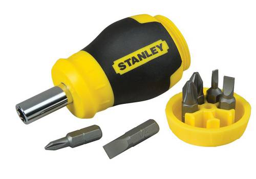 Stubby non-ratchet screwdriver with bi-material grip, magnetic bit holder, fits 1/4in hex bits – Keans Claremorris.