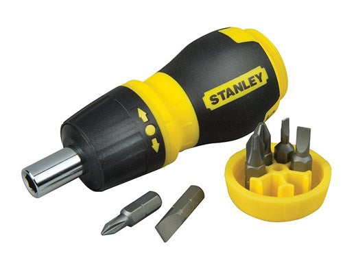 Stanley Multibit Ratchet Stubby Screwdriver with 6 hex bits, magnetic holder, comfortable grip – Keans Claremorris