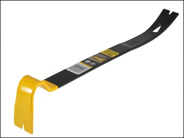 Stanley Wonder Bar 340mm pry bar, heat-treated high-carbon steel, powder-coated finish, bevelled nail slots - Keans