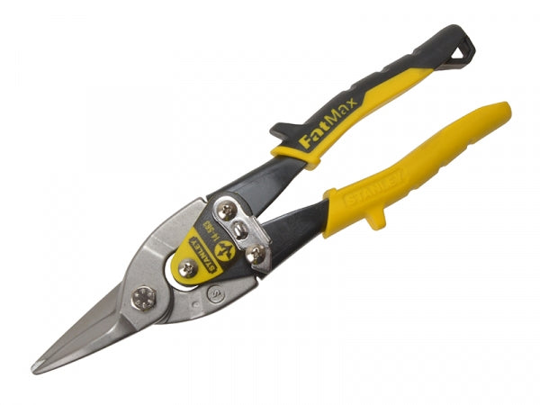 Yellow Aviation Snips 250mm straight cut, forged alloy steel, serrated edge, comfortable grip - Keans Claremorris