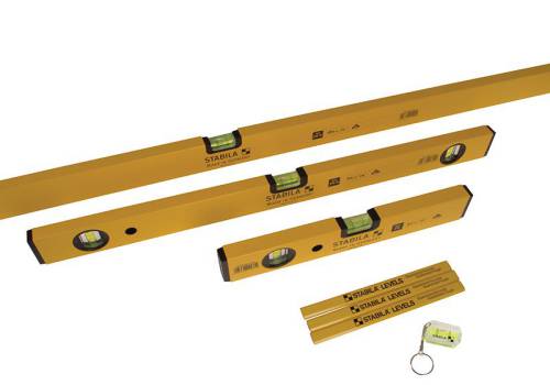Stabila 70-2 Double Plumb Spirit Level Pack 30cm, 60cm & 180cm with 3 vials, high accuracy, included pencils – Keans