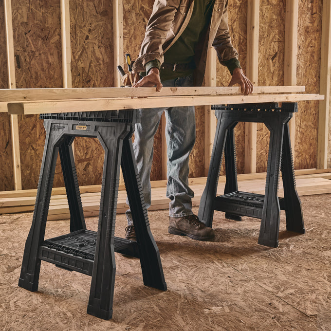 Stanley JR. Folding Sawhorse (2-PACK) - KeansClaremorris