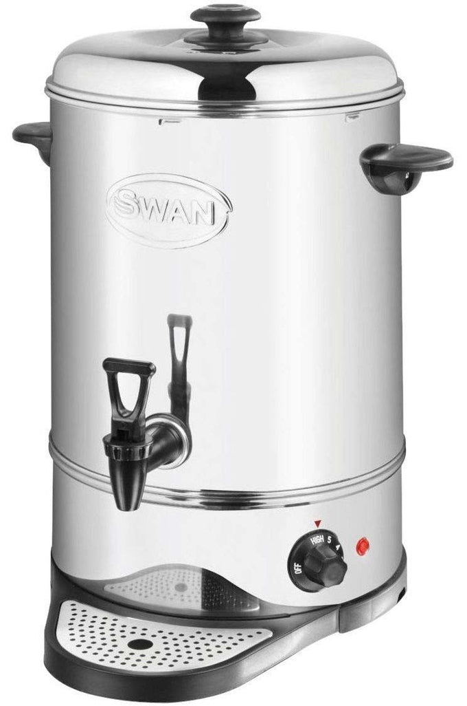 Swan 16L stainless steel catering urn with improved tap, locking lid, carry handles, 1600W power – Keans Claremorris