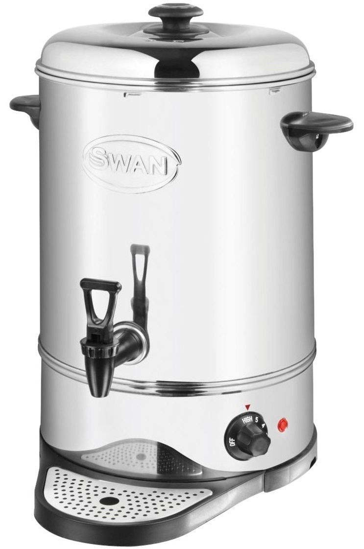 Swan 16L stainless steel catering urn with improved tap, locking lid, carry handles, 1600W power – Keans Claremorris