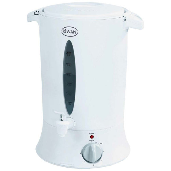 Swan 8L white kettle with water level indicator, 1800W power, non-drip tap – ideal for catering | Keans Claremorris