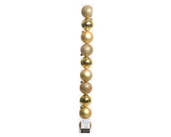 Shatterproof Baubles – Shiny, Matt & Glitter Gold – 6cm (Box of 10) Keans Claremorris