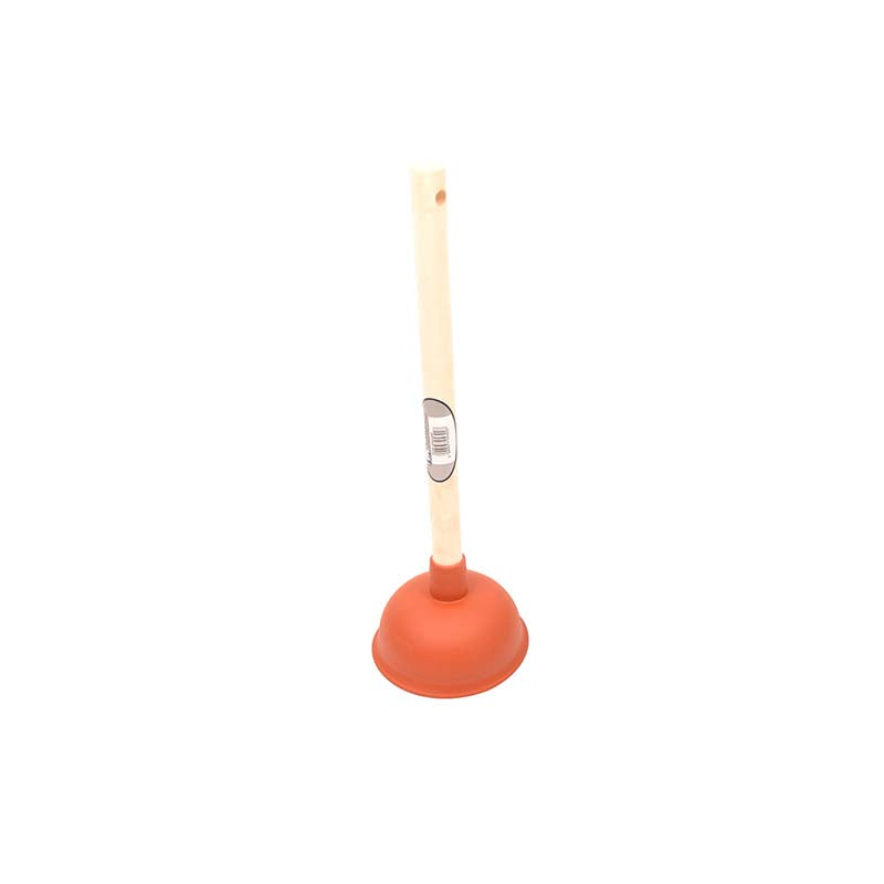 Sink plunger with timber handle, ideal for kitchen and bathroom sinks – available at Keans Claremorris.