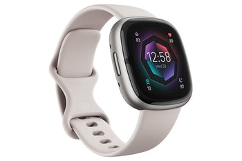 Fitbit Sense 2 Smartwatch in Lunar White & Platinum with ECG, GPS, stress tracking, sleep profile, 6-month Premium – Keans