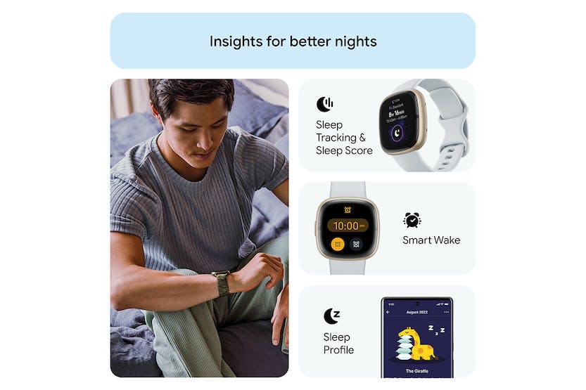 Fitbit Sense 2 Smartwatch | Blue Mist & Soft Gold