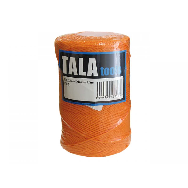 Thin Mason's Line 0.5kg reel, high-visibility, professional quality for site staking, concreting, landscaping - Keans