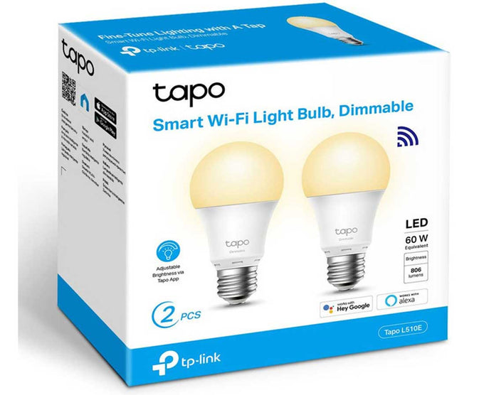 Tapo Smart Wi-Fi Dimmable Light Bulb 2 Pack with voice, remote control, scheduling, and Away Mode – Keans Claremorris
