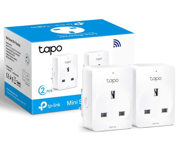 Tapo Mini Smart Wi-Fi Socket 2 Pack with remote control, voice assistant, timer, compact design – available at Keans