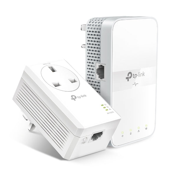 TP-Link AV1000 Powerline AC1200 Wi-Fi Kit with Gigabit speeds, passthrough socket, dual-band Wi-Fi, available at Kean’s