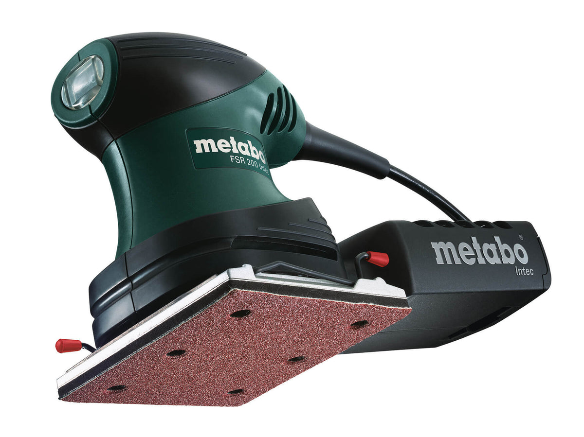 Metabo FSR-200 Intec 200W orbital palm sander with dust collection, soft grip, 1/4 sheet, 240V – Keans Claremorris