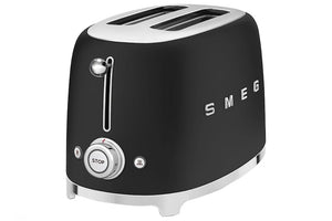 SMEG Matt Black 50s Style Two Slice Toaster