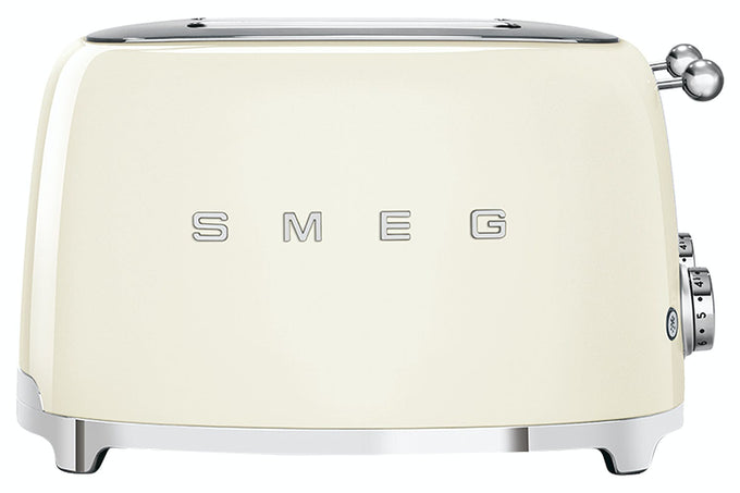 Smeg TSF03 Cream 4-slice retro toaster with stainless steel, 6 browning levels, reheat, defrost, bagel functions – Kean’s