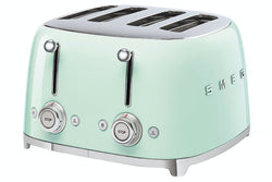 SMEG 4-slice toaster in pastel green, retro design, perfect for kitchens – available at Keans Claremorris.