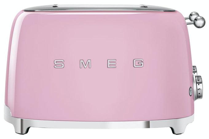 SMEG 4-slice pink toaster with 4 extra-wide slots, bagel, reheat, defrost functions, retro 50s design – Kean’s Claremorris –